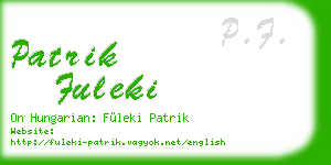 patrik fuleki business card