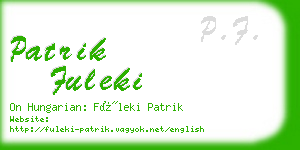 patrik fuleki business card